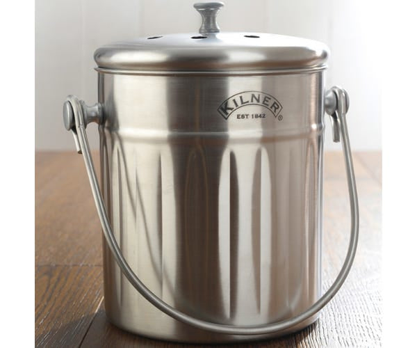 Kilner Komposteimer – 2 l – Edelstahl, rund