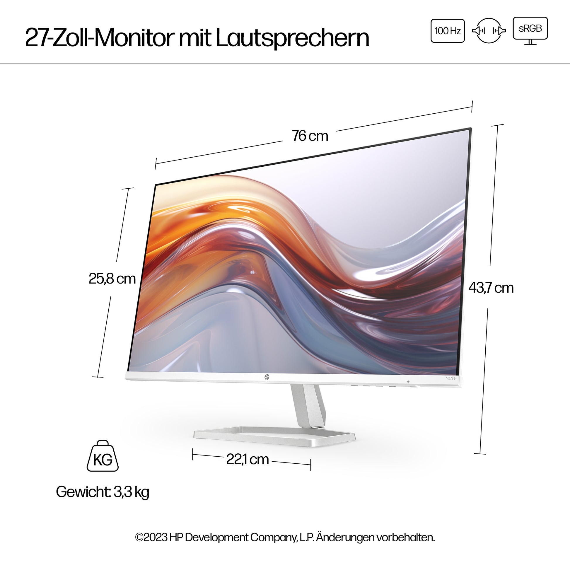 HP S5 527SA – Monitor, 1920 × 1080 (Full HD), Integrierte Lautsprecher