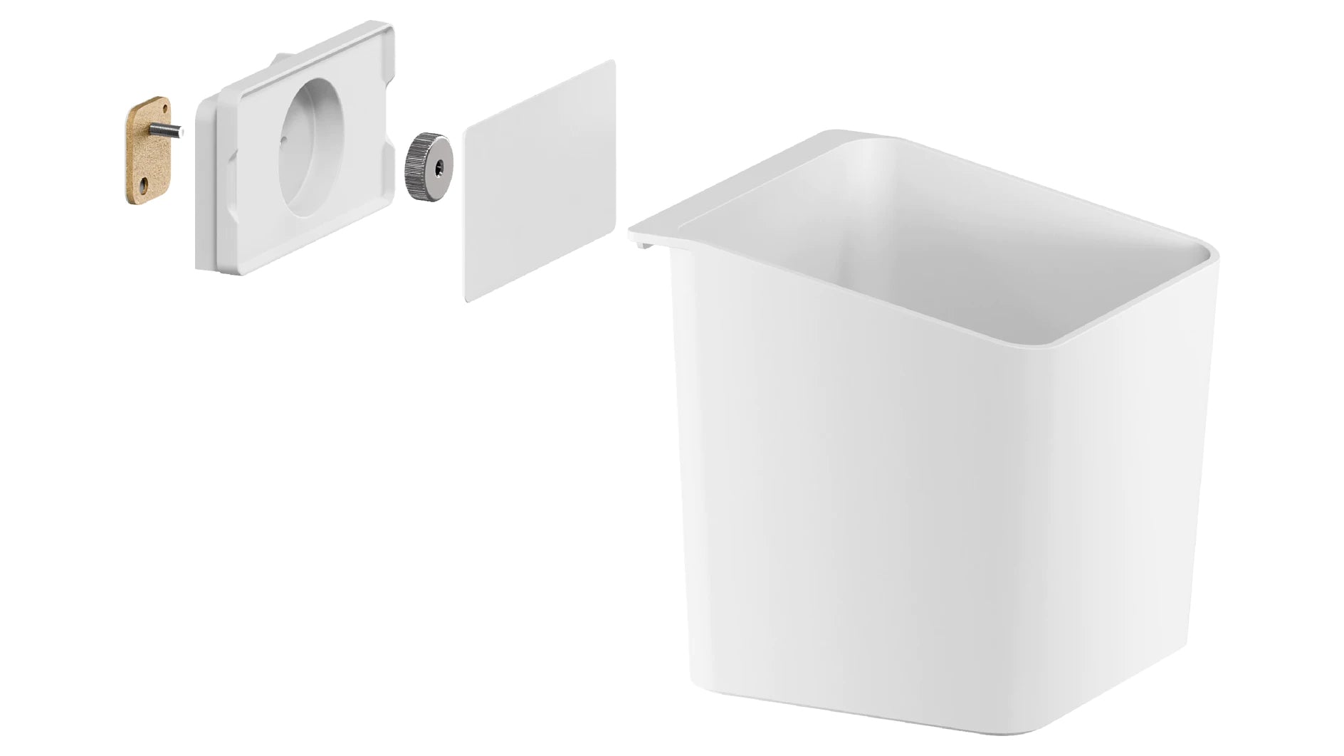 TESA Kräuterkopf – Power.Kit-Befestigung, wieder ablösbar, belastbar bis 5 kg – ABS – Weiss – 13,5 × 13,5 × 14