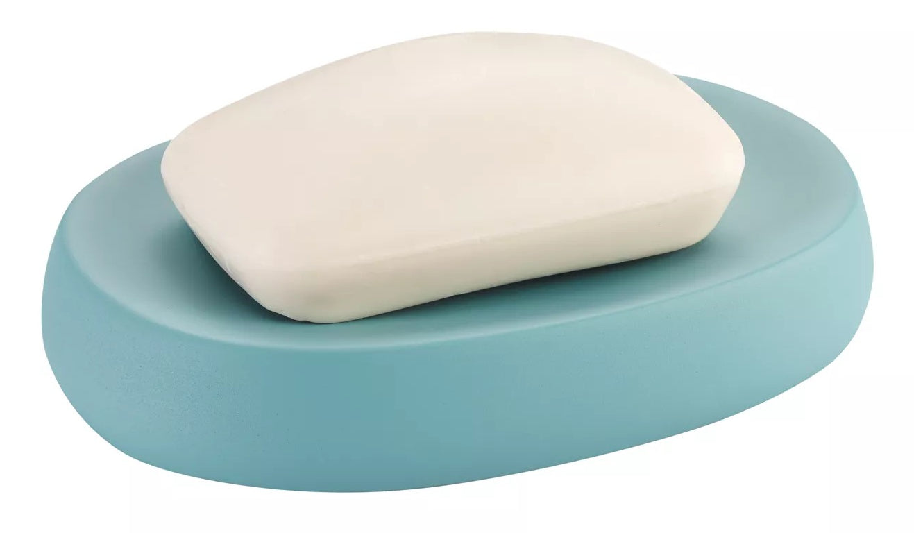 Diaqua Seifenschale Smilla – 12,7×9×2,4 cm, Polyresin, Aqua (oval)
