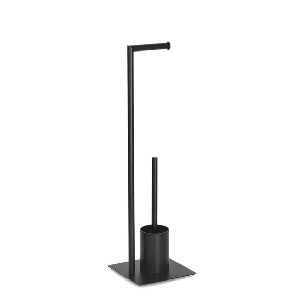 Zeller Present WC-Bürstenset – Metall, Schwarz, bodenstehend, mit Papierhalter, H 70 cm