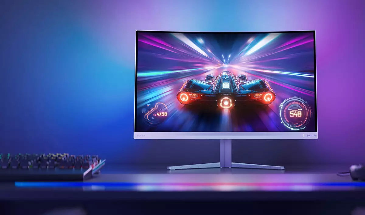 Philips 27M2C5201L/00 – Monitor, 27", VA, 180 Hz, 300 cd/m², Adaptive Sync, Gebogen, VESA 100 × 100, Weiss
