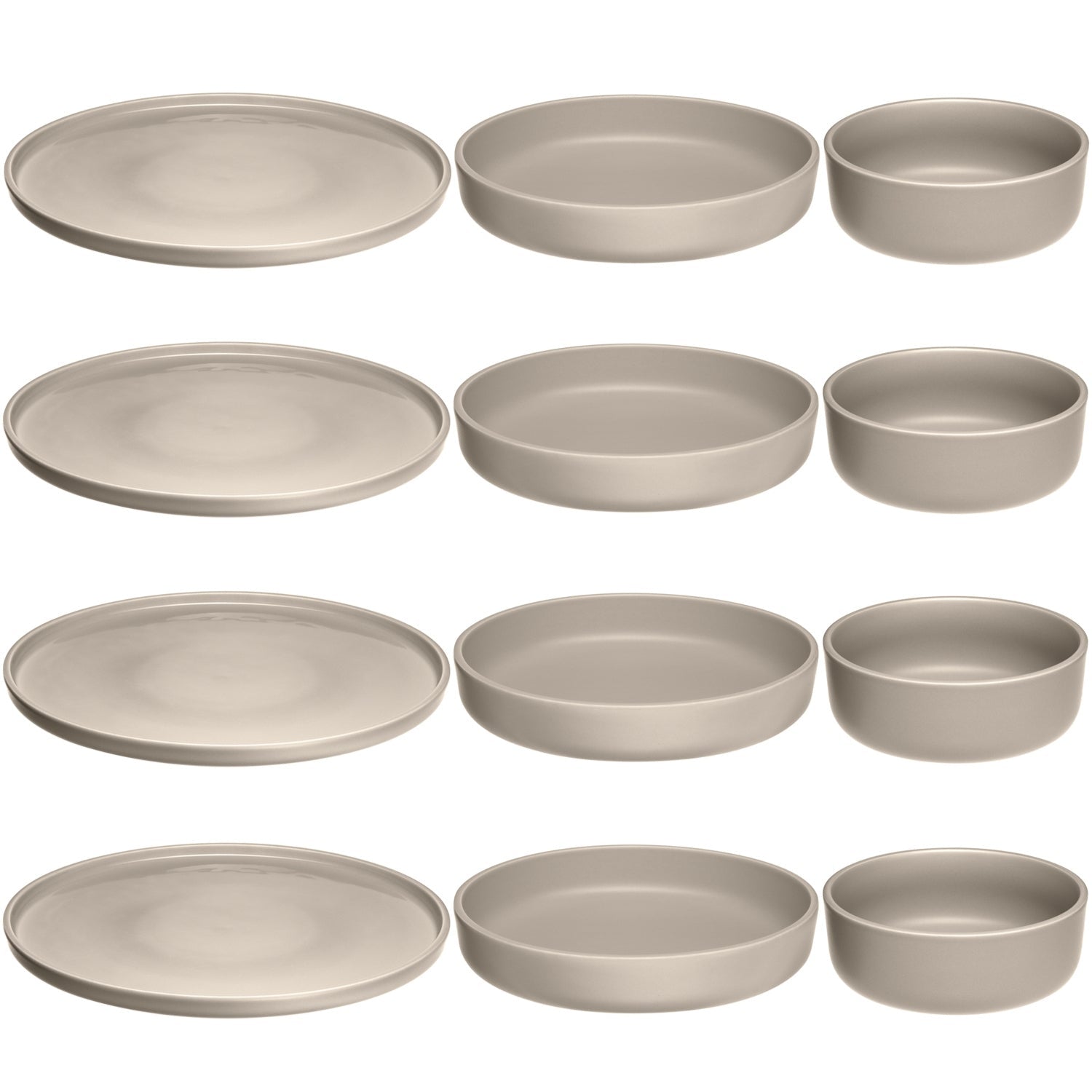 Leonardo Roma Tellerset – Keramik, Beige, spülmaschinenfest, 12 Stück