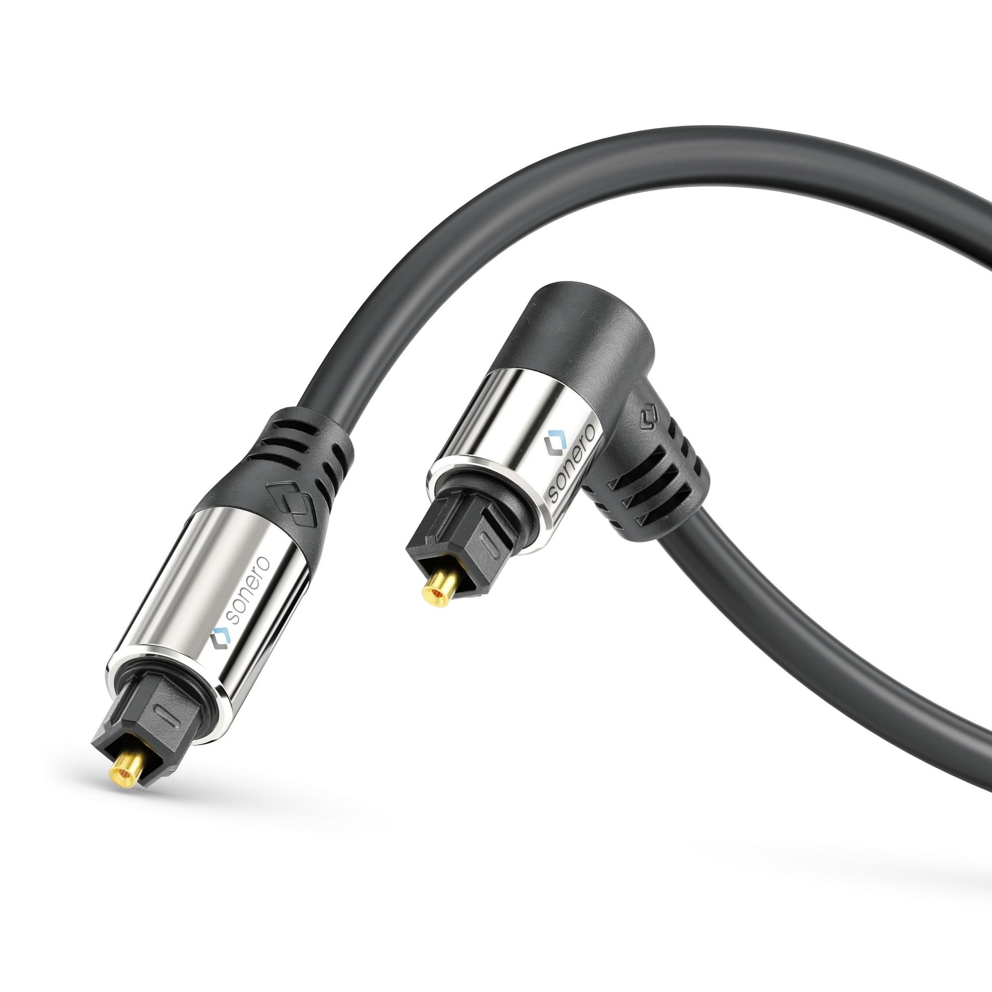 Sonero Toslink-Kabel (optisch) – Toslink Stecker–90° Stecker – 5 m, vergoldete Stecker