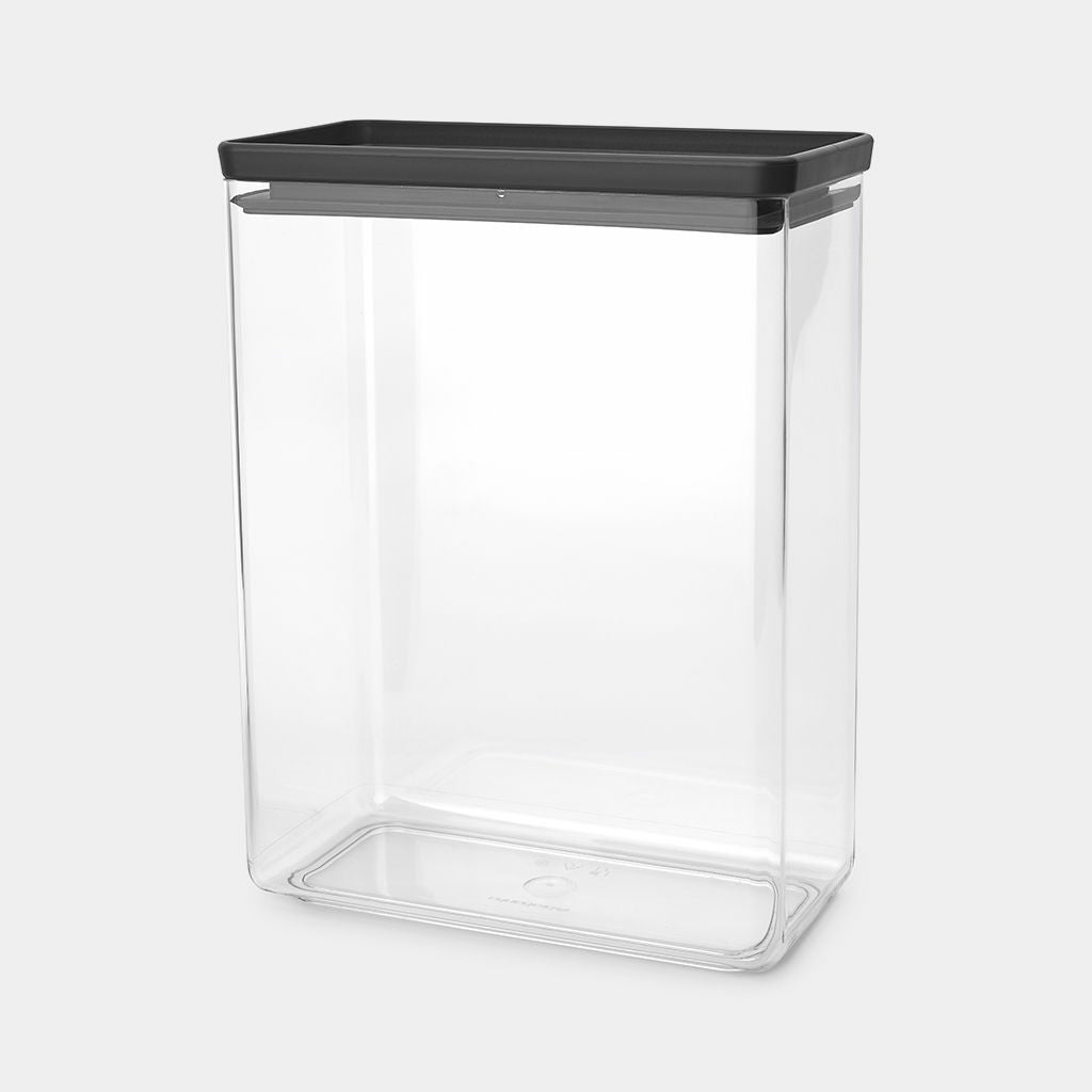 Brabantia Vorratsdose 5,4 l, 22,1 × 11,1 × 29,6 cm, Kunststoff, Grau/Transparent