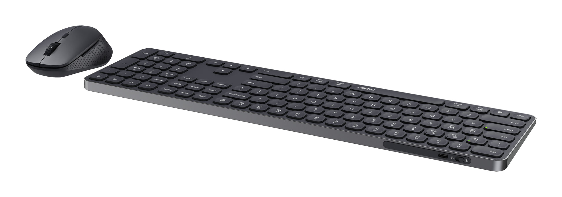 Rapoo Kabellose Tastatur (Bluetooth/2,4 GHz), CH-Layout (DE-CH) – für Windows & macOS