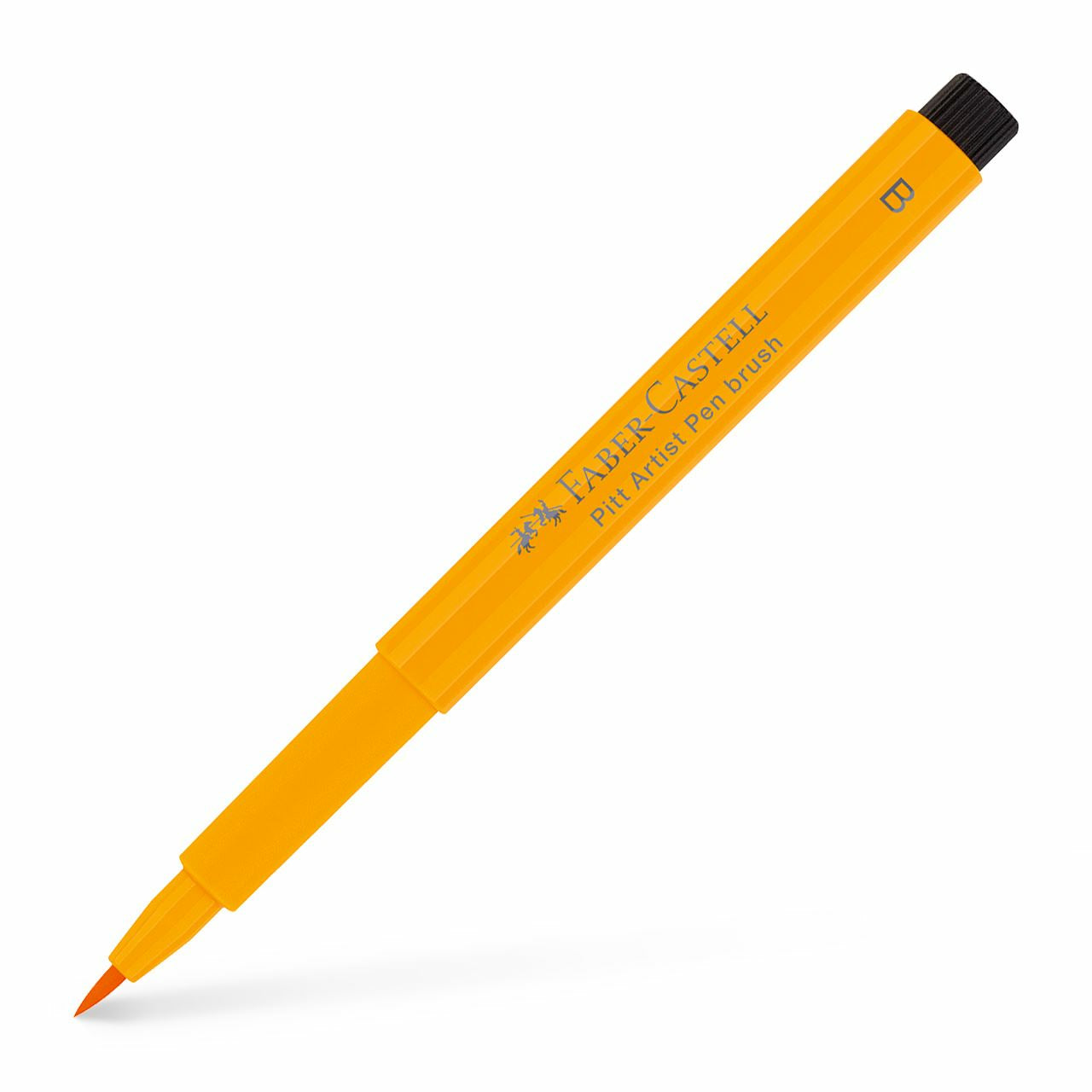 Faber-Castell Pitt Artist Pen Pinselstift – Pinselspitze, 2,5 mm, pigmentiert, wasserfest, chromgelb dunkel