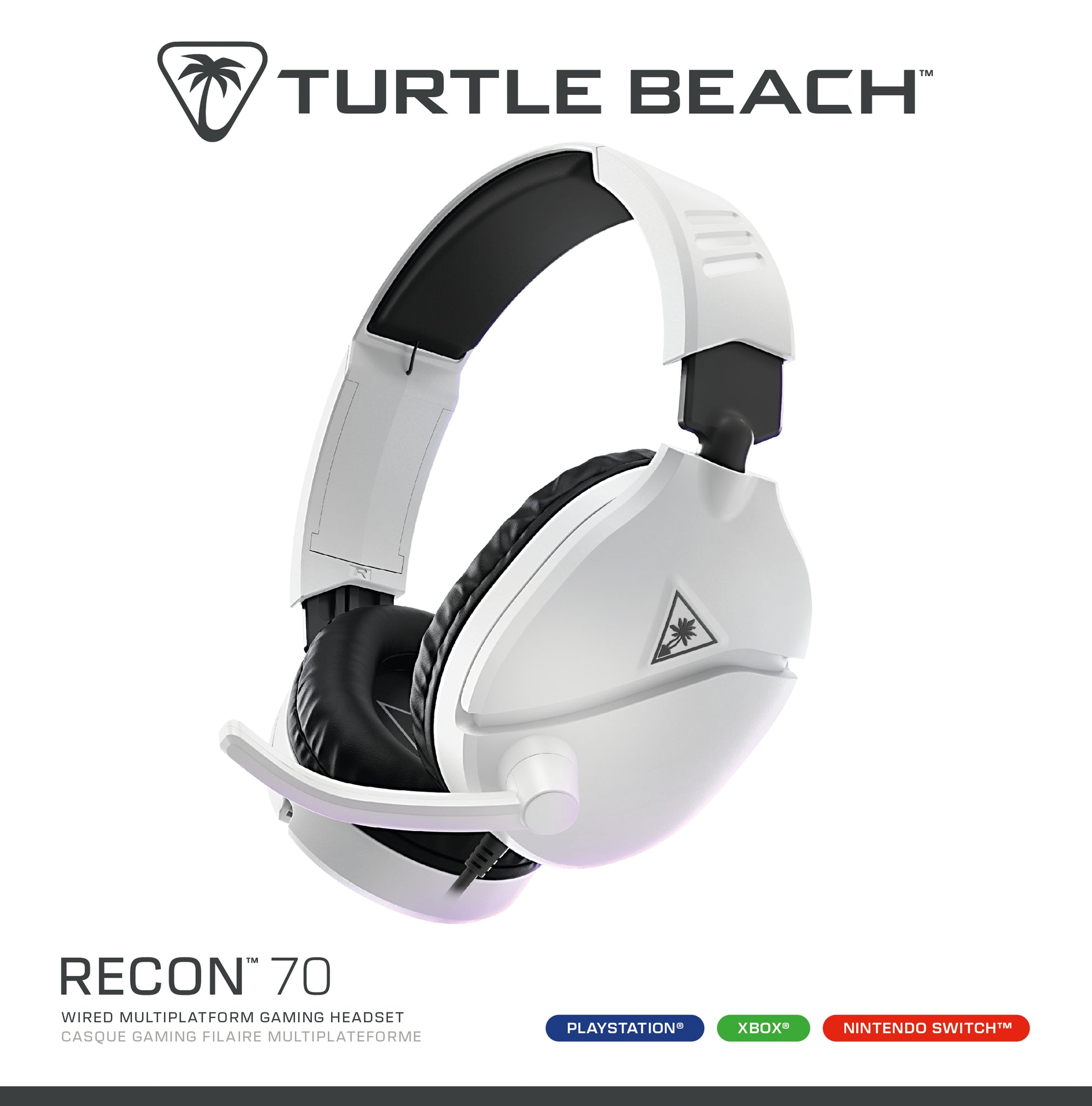 Turtle Beach Ear Force Recon 70P – Kabelgebundenes Gaming-Headset – 3,5 mm Klinke – Weiss – für PS5/PS4/PC usw.