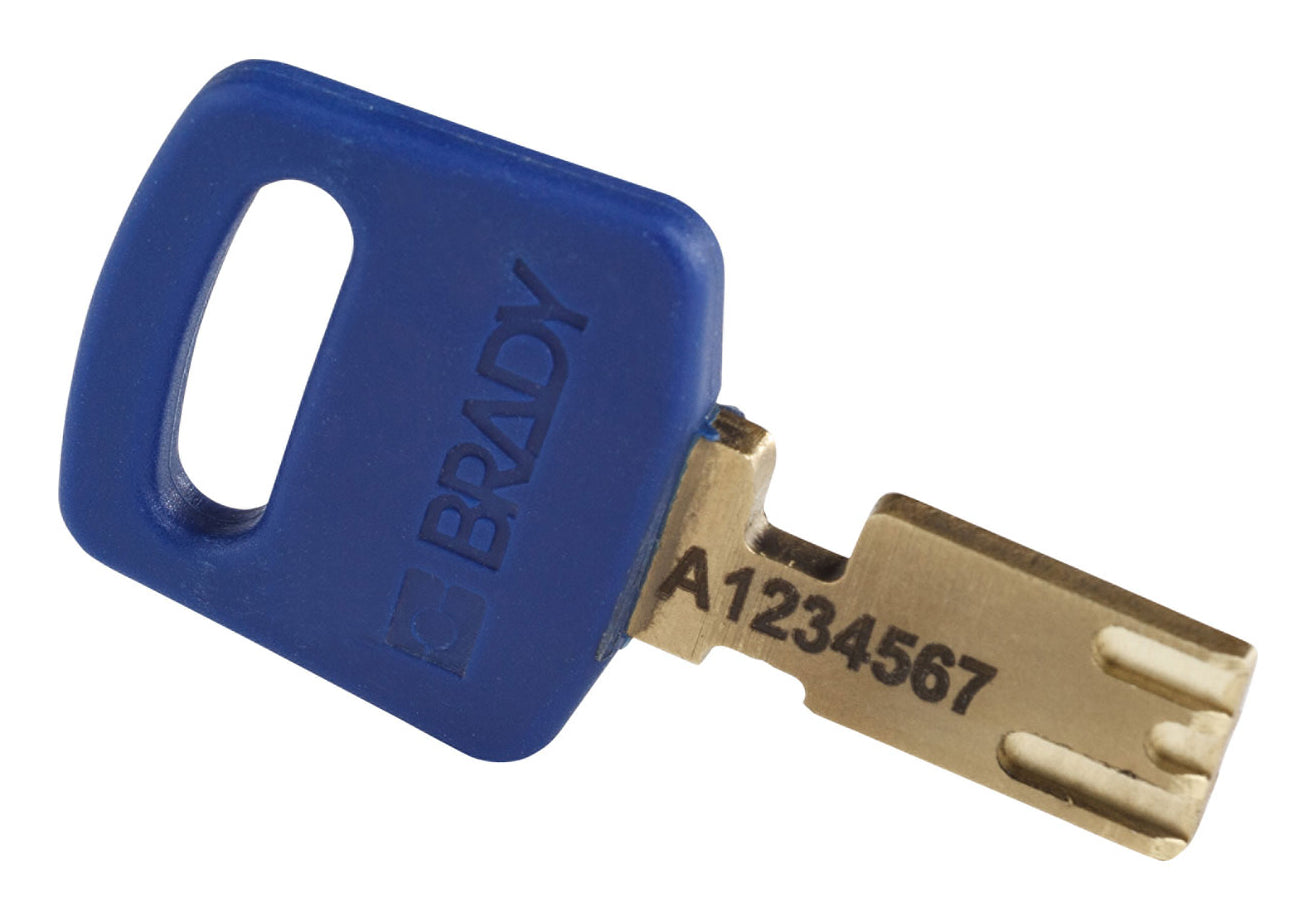 Brady SafeKey Mechanisches Vorhängeschloss – Nylon, Bügel 38×20 mm, Ø6,4 mm, 6 Stk., Blau