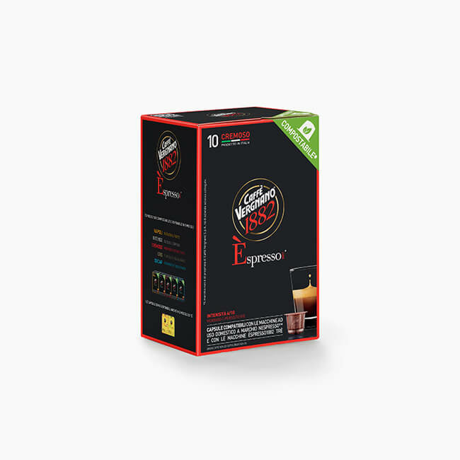 Caffè Vergnano Cremoso – Kapseln – Espresso, Intensität 6, 10 Kapseln