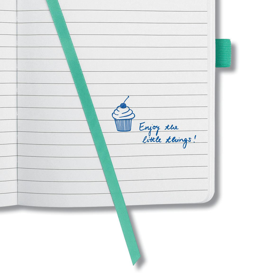 Sigel Notizbuch A5, liniert, Fadenheftung, Karton, 174 Seiten, perforiert, 80 g/m² – mintgrün