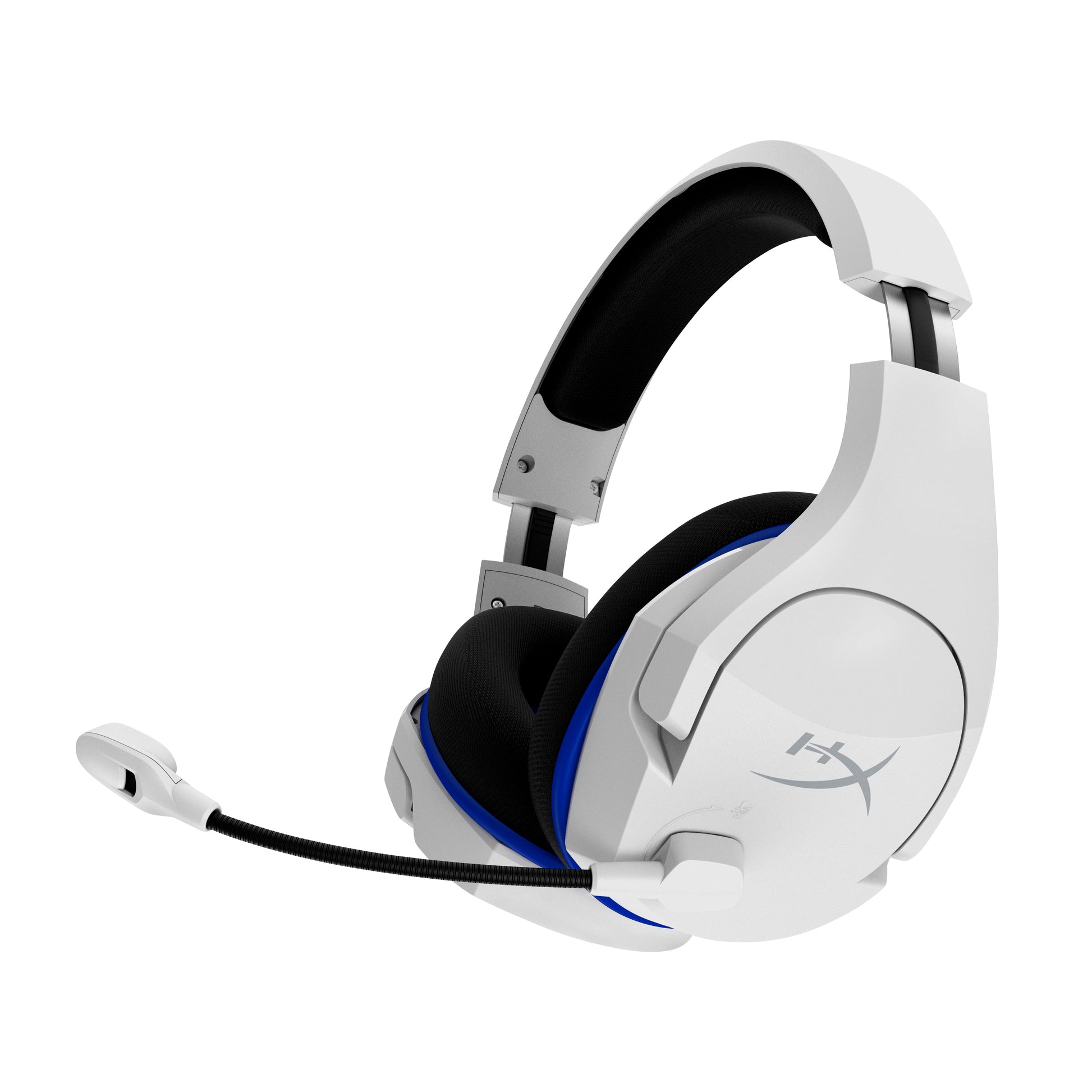 HyperX Stinger Core – Gaming-Headset – USB-A, Mikrofon mit Stummschaltung – Weiss/Blau – für PS5/PS4/PC