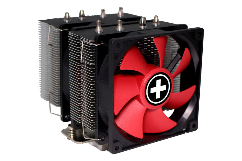 Xilence M504D – CPU-Kühler – 2×92 mm PWM, 4 Heatpipes, 180 W, für AM5, AM4, LGA 1700 und andere, Schwarz/Rot