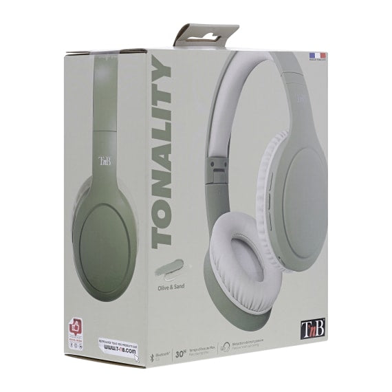 T'nB Tone On-Ear Kopfhörer – Stereo, Kabel + BT, Olivgrün, BT 5.1