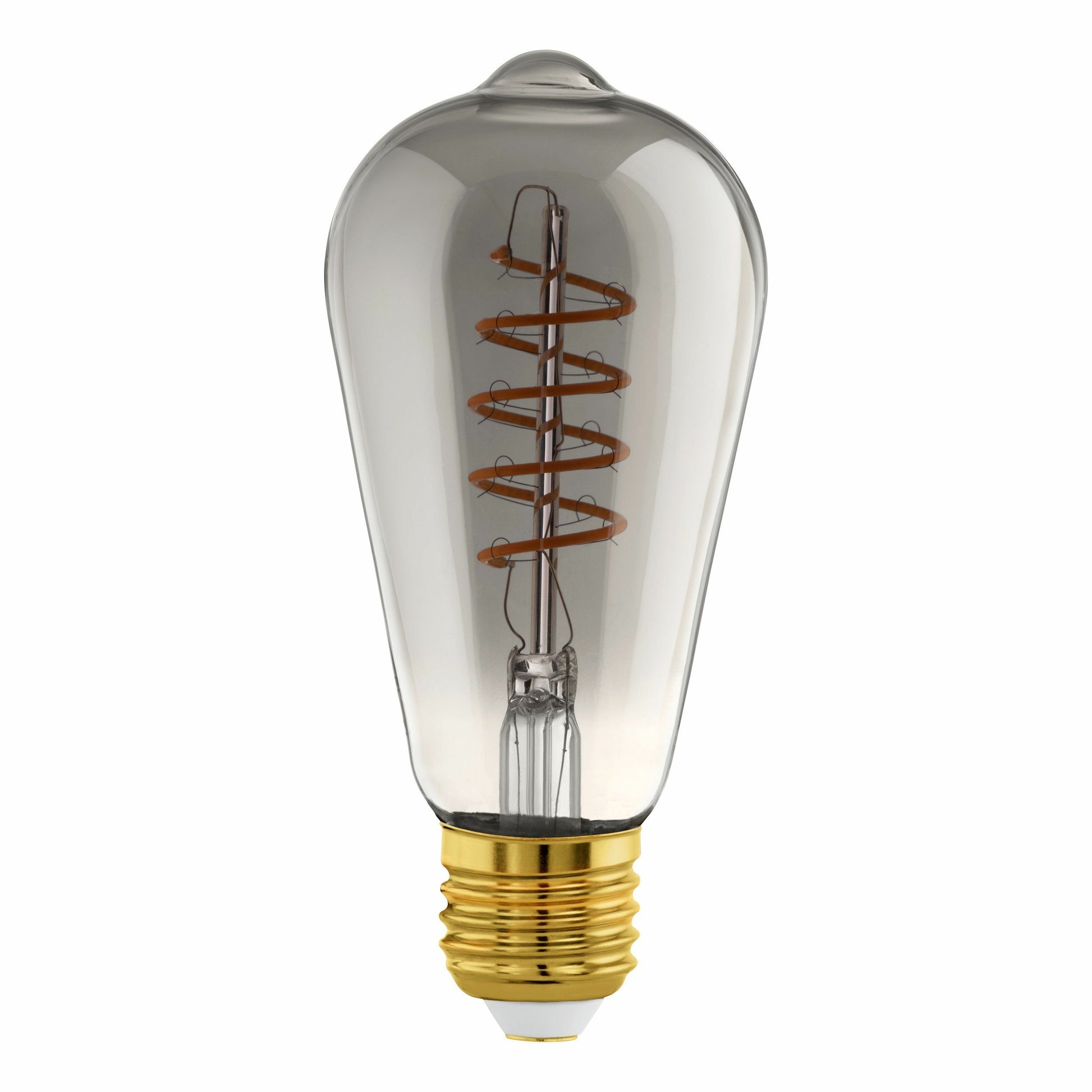 EGLO ST64 LED-Leuchtmittel Birnenform E27 – 4 W dimmbar, 150 lm, 2000 K Warmweiss, 360°, Smoky