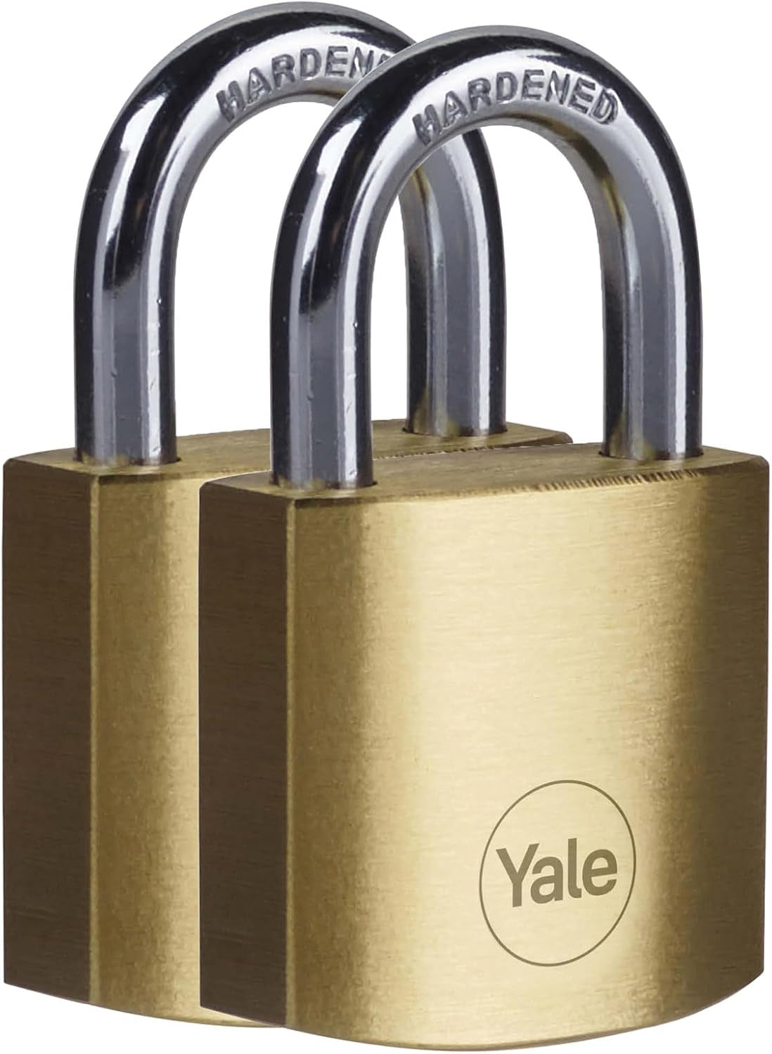 Yale Y110B Mechanisches Vorhängeschloss – Messing, Bügel 22×6,3 mm, Sicherheitslevel 1, Innen, 2 Stk.