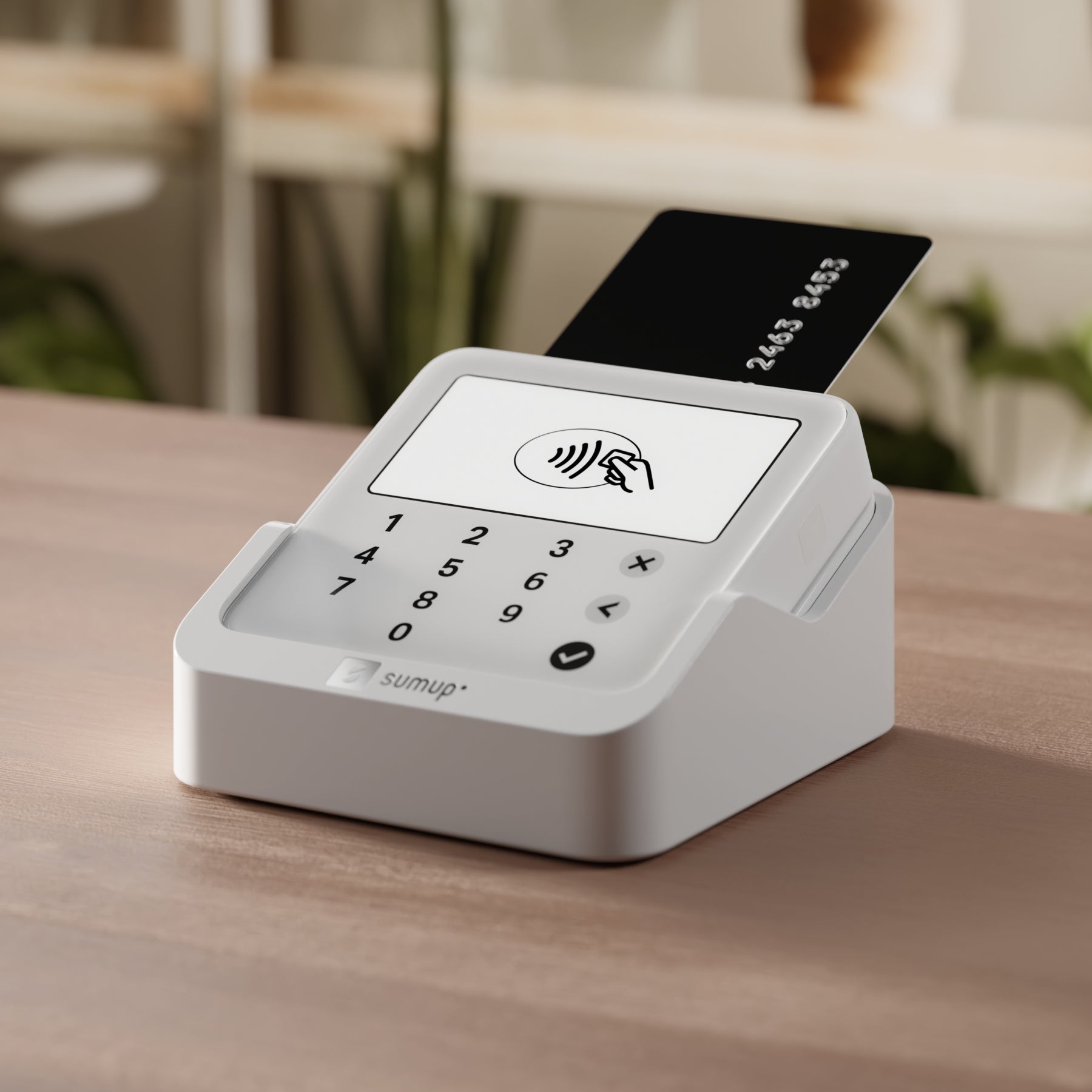 SumUp Solo Lite – Mobiles POS-Terminal – NFC, Bluetooth 4.2, mit Ladestation – Weiss