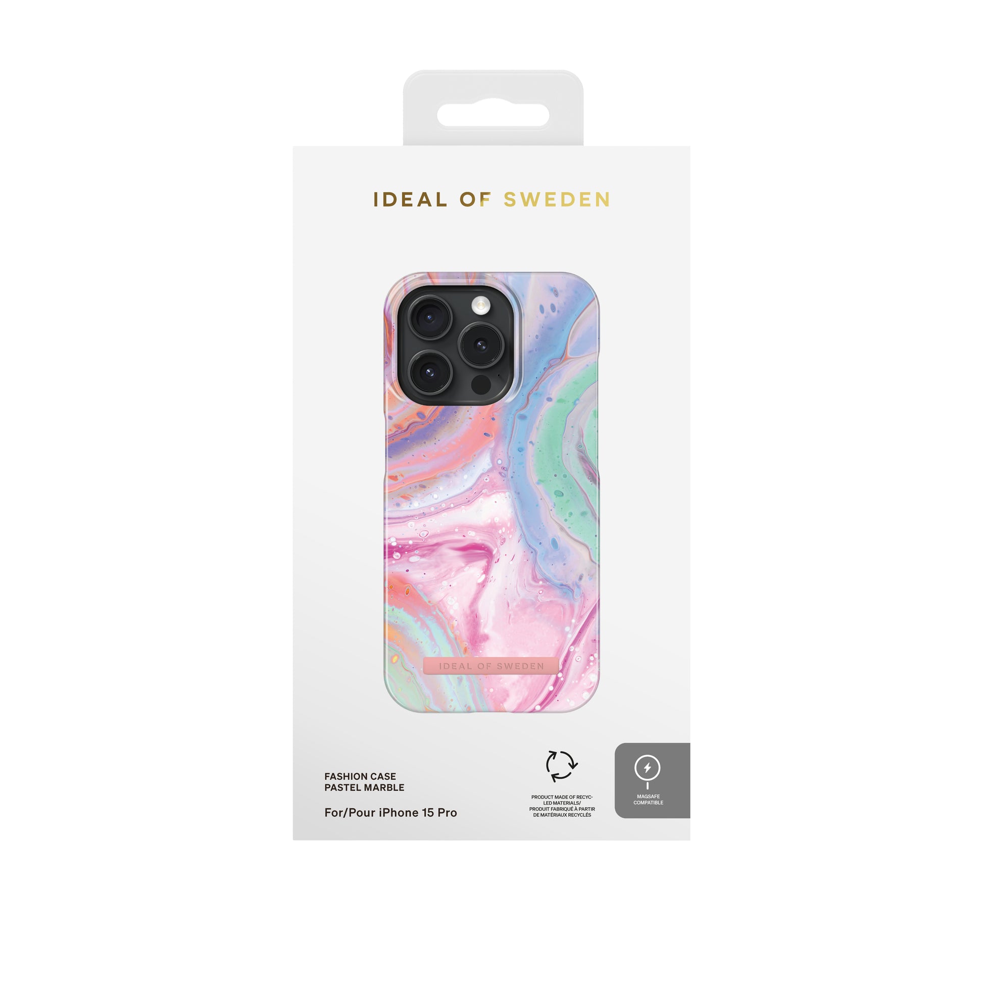 Ideal of Sweden – Backcover – für Apple iPhone 15 Pro – Pastellmarmor – PC, MagSafe-kompatibel