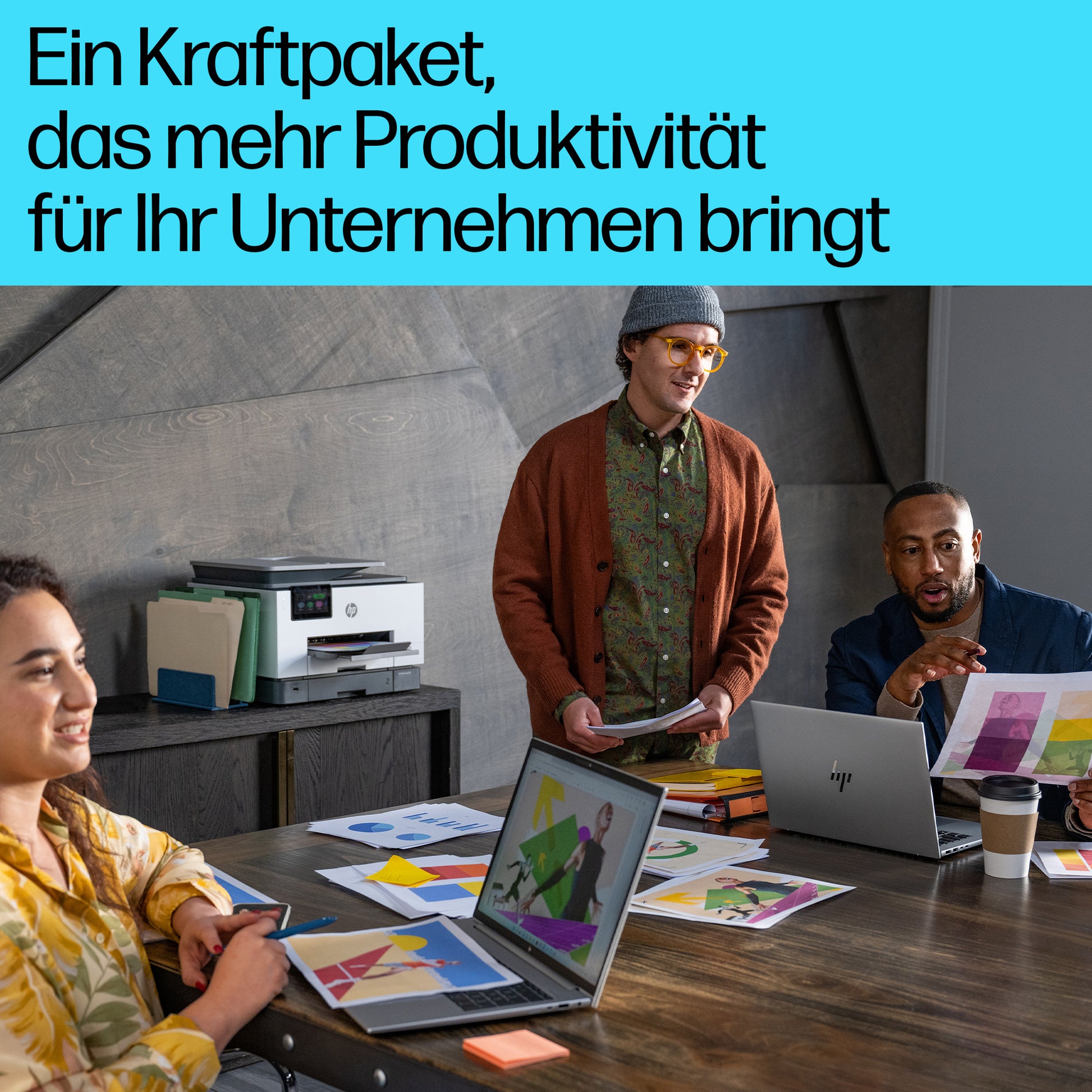 HP OfficeJet Pro 9132e – Farbiges Tintenstrahl-MFP A4, 4-in-1 – USB/LAN/WLAN – Duplex, Duplex-ADF – 25 Seiten/Min. S/W