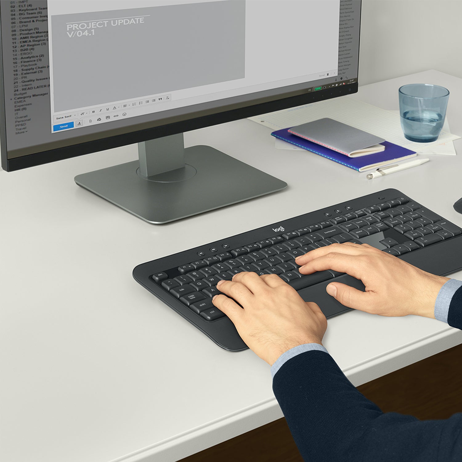 Logitech MK540 – Tastatur, kabellos (2,4 GHz), US-Layout (EN), Fullsize (mit Ziffernblock)