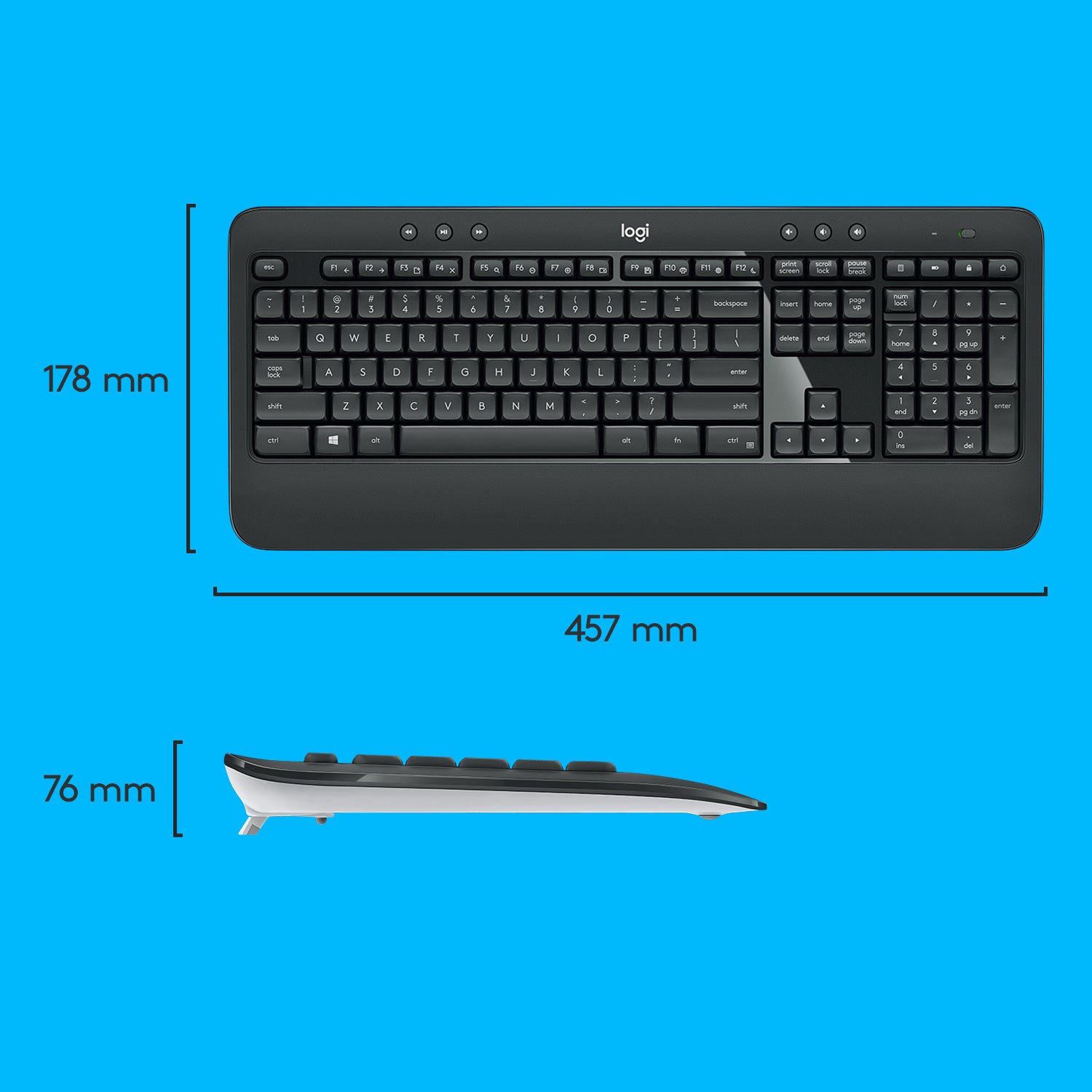Logitech MK540 Advanced – Tastatur, kabellos (2,4 GHz), CH-Layout (DE-CH) – für Windows, Chrome OS