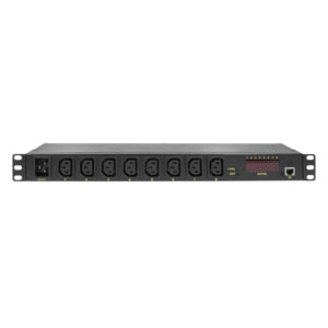 LogiLink Rack-PDU Metered 1U, 20 A 110-240 V, 8×C13, Eingang C20 – schwarz