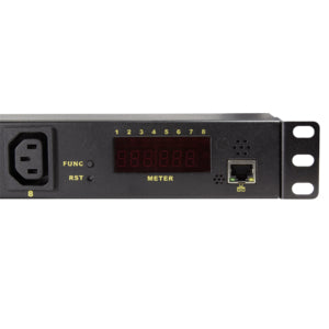 LogiLink Rack-PDU Metered 1U, 20 A 110-240 V, 8×C13, Eingang C20 – schwarz