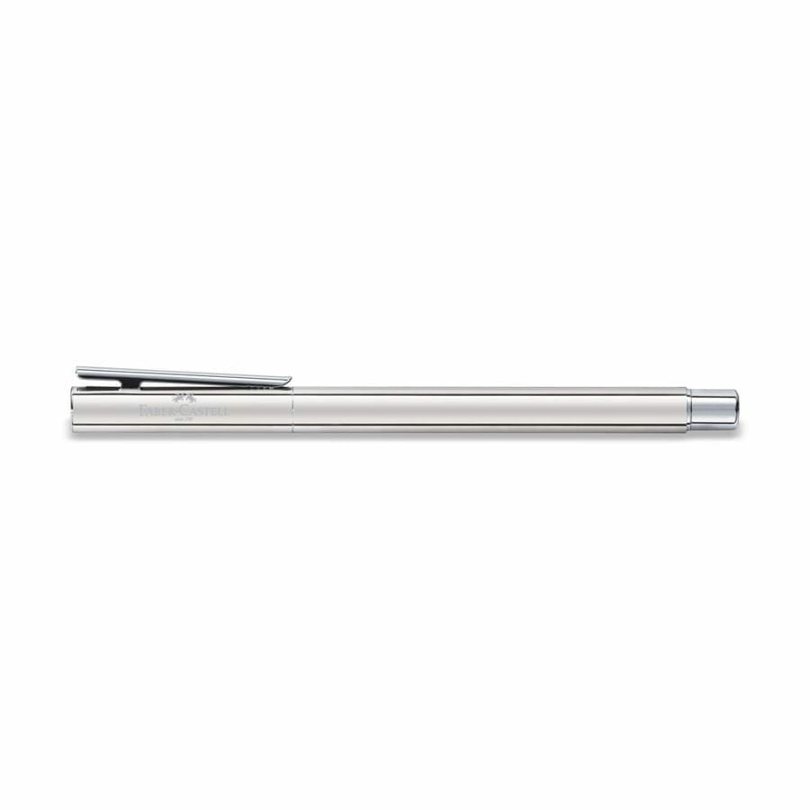 Faber-Castell NEO Slim – Tintenroller, Schwarz, Edelstahl, Silber