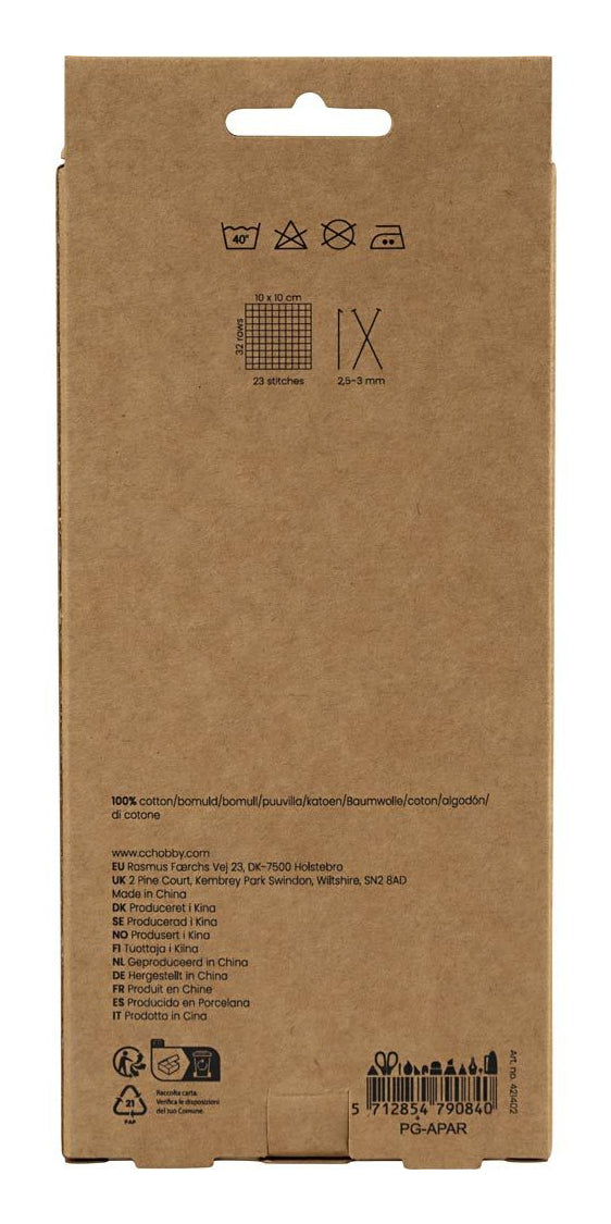 Creativ Company Garn-Set Grünblau – 20 g, 50 m, Baumwolle, Nadel 3 mm, 5 Stk.