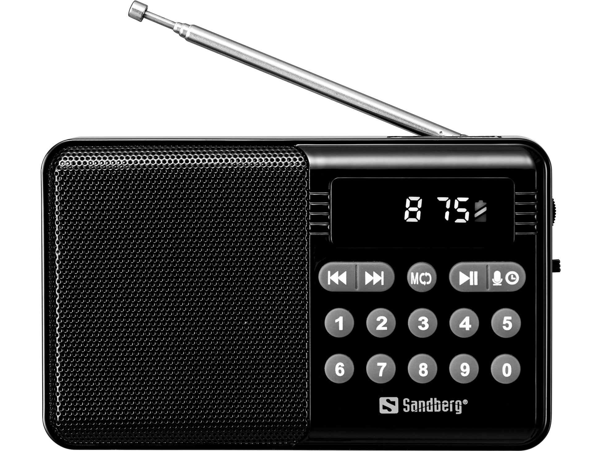 Sandberg 421-18 Speaker Radio FM+BT Recharge – Tragbares DAB+ Radio, UKW, Bluetooth, 15 h Akku – Schwarz