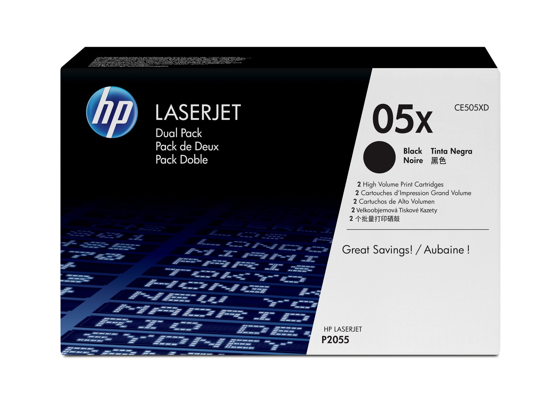 HP Toner-Multipack CE505XD – Schwarz, 13'000 Seiten – für HP LaserJet P2055/P2055D/P2055DN und andere