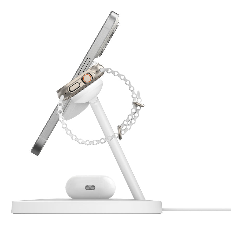Belkin BOOST CHARGE PRO 3-in-1 Ladestation – 15 W, Qi2, magnetisch – für Apple Watch