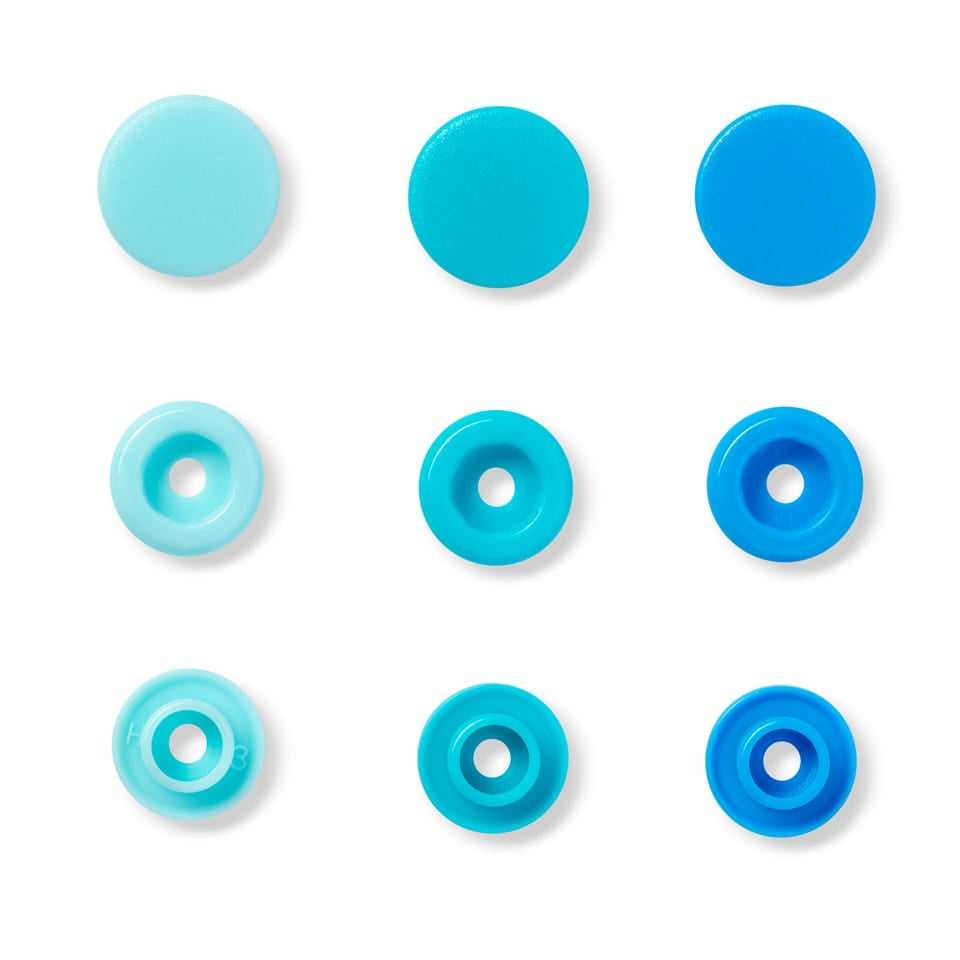 Prym Knöpfe Ø 12,4 mm – Kunststoff (POM), blau, 30 Stück