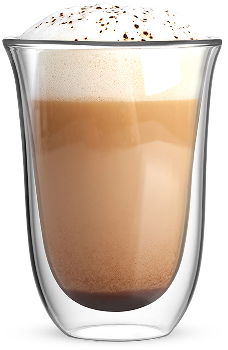 Bialetti Latte Macchiato Becher – 2er Set, 300 ml, Borosilikatglas, Transparent, doppelwandig, spülmaschinenfest