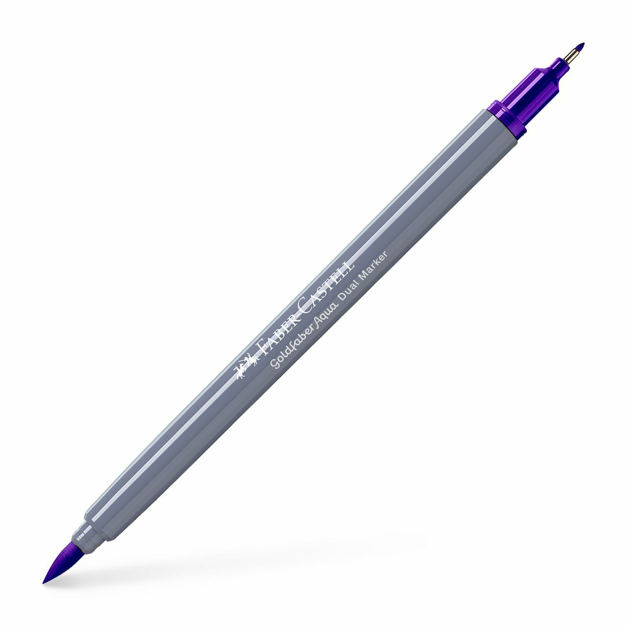 Faber-Castell Brush Pen Goldfaber Aqua – Pinselspitze & Finelinerspitze 0,6 mm – Malve – wasservermalbar