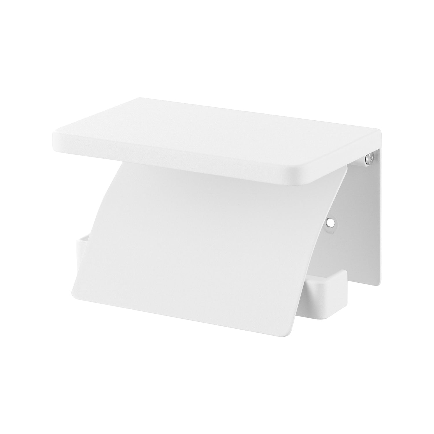 Yamazaki Toilettenpapierhalter – Stahl, Weiss, Wandmontiert, 14 × 12 × 8,5 cm