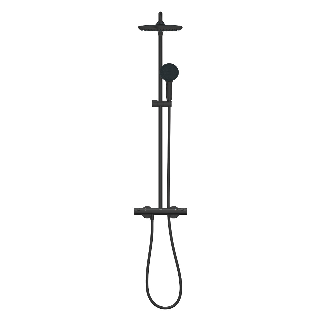 GROHE Duschsystem Vitalio Start 250 – 112,4 cm, Kunststoff, Thermostat, Schwarz