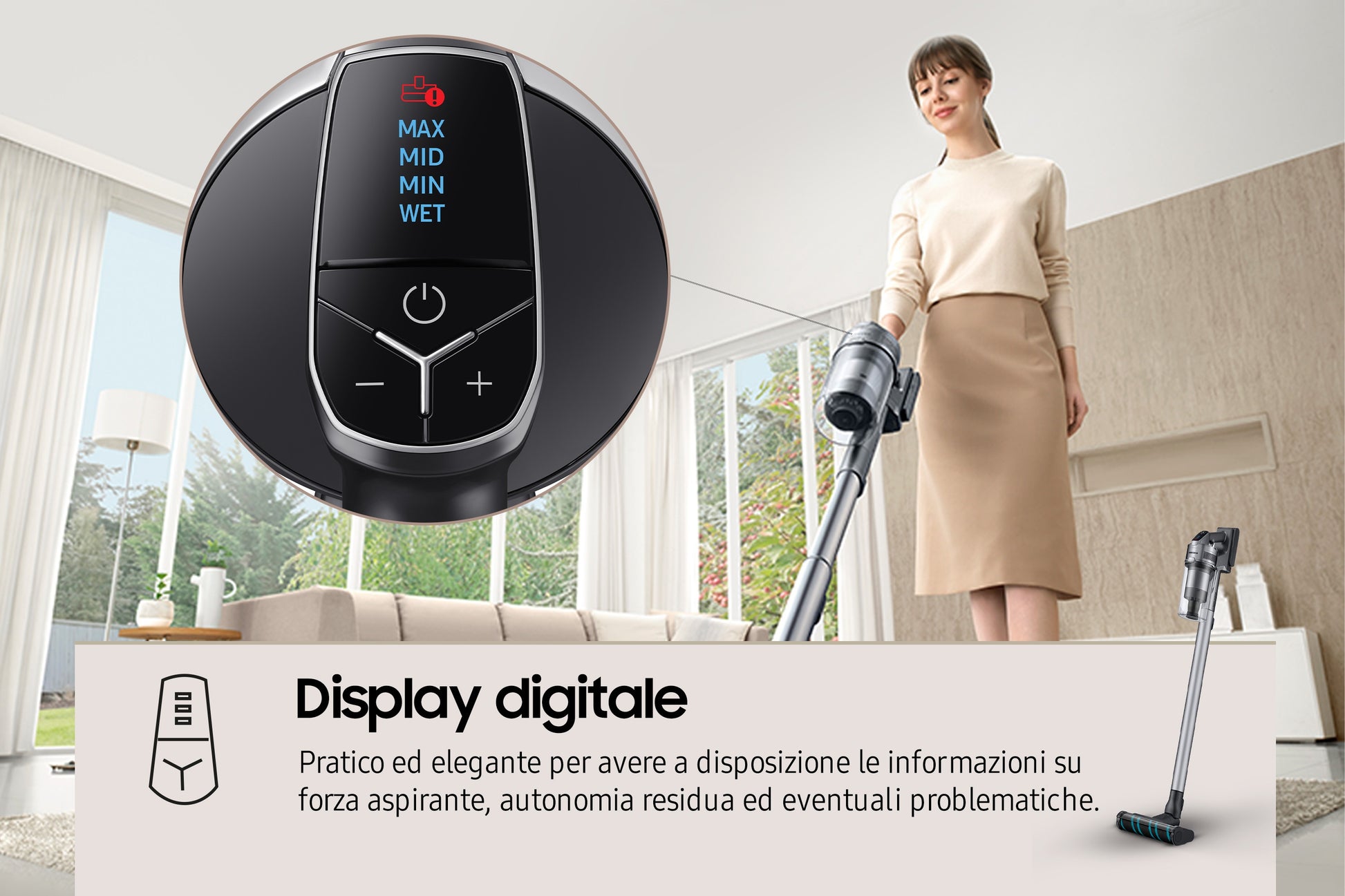 Samsung Stabstaubsauger VS20B75ACR5 – 2-in-1, 2500 mAh, 0,8 l, Akkubetrieb