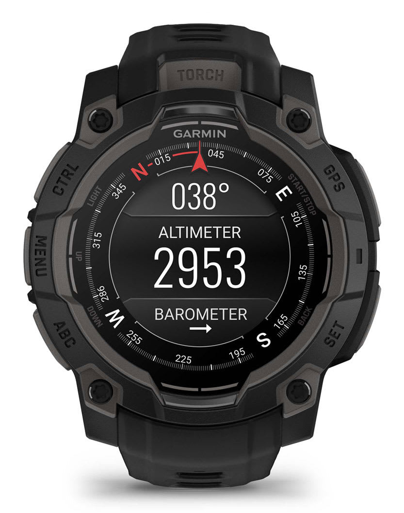 Garmin Instinct 3 – GPS-Smartwatch – 45 mm, 1,2" AMOLED, NFC, 10 ATM, Schwarz, Silikonband