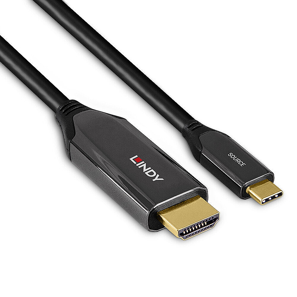 Lindy 43368 USB-C zu HDMI Kabel – 8K (7680 × 4320) @ 60 Hz, HDMI 2.1, 2 m, Schwarz