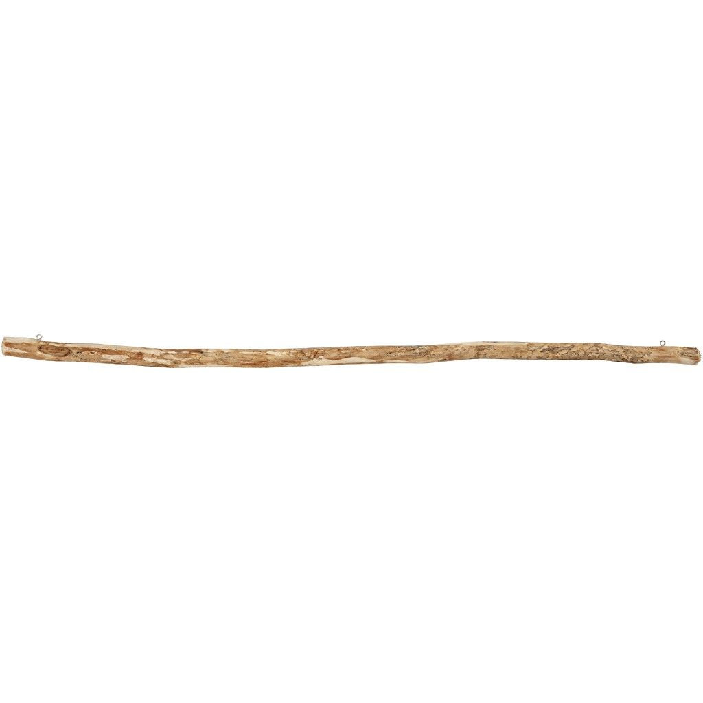 Creativ Company Holzstock – 60 cm, Ø 1,5–2 cm – Fichte, braun, 2 Metallösen