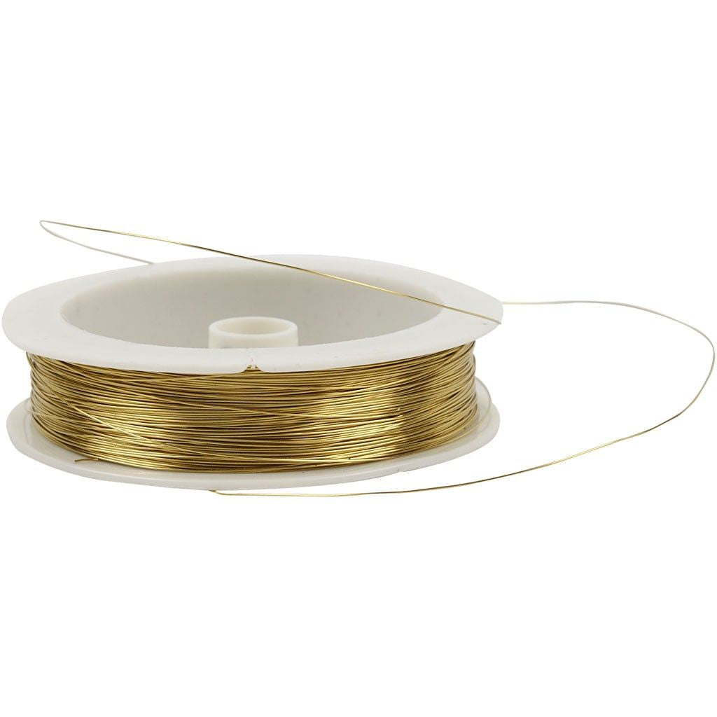 Creativ Company Blumendraht, Messing, Gold, Ø 0,3 mm × 70 m, 51734