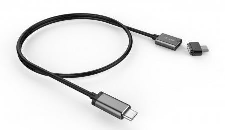 LMP USB-C auf USB-C Kabel – 1,8 m – PD 100 W – TPE-Mantel, magnetisch – Grau