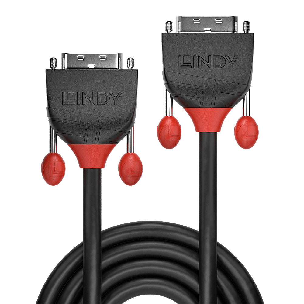 Lindy DVI-D Dual-Link Kabel 2560×1600 – 1 m – Schwarz/Rot