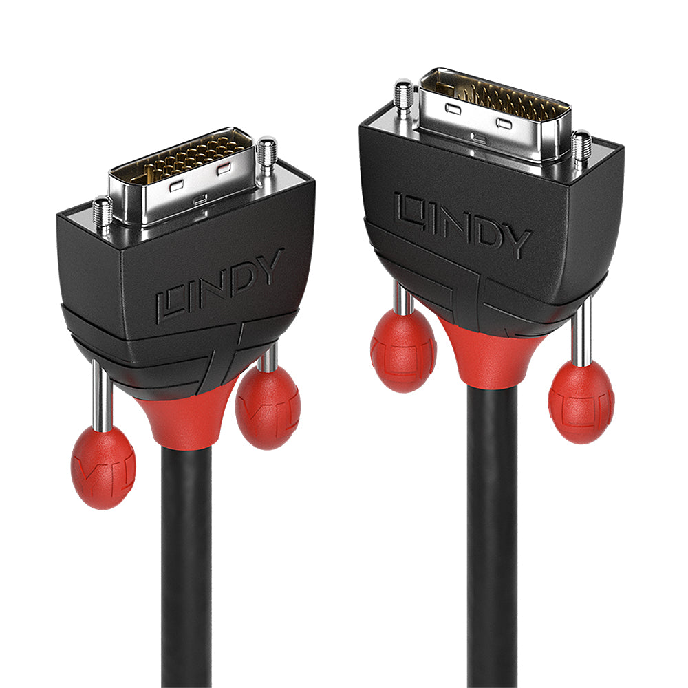 Lindy DVI-D Dual-Link Kabel 2560×1600 – 1 m – Schwarz/Rot