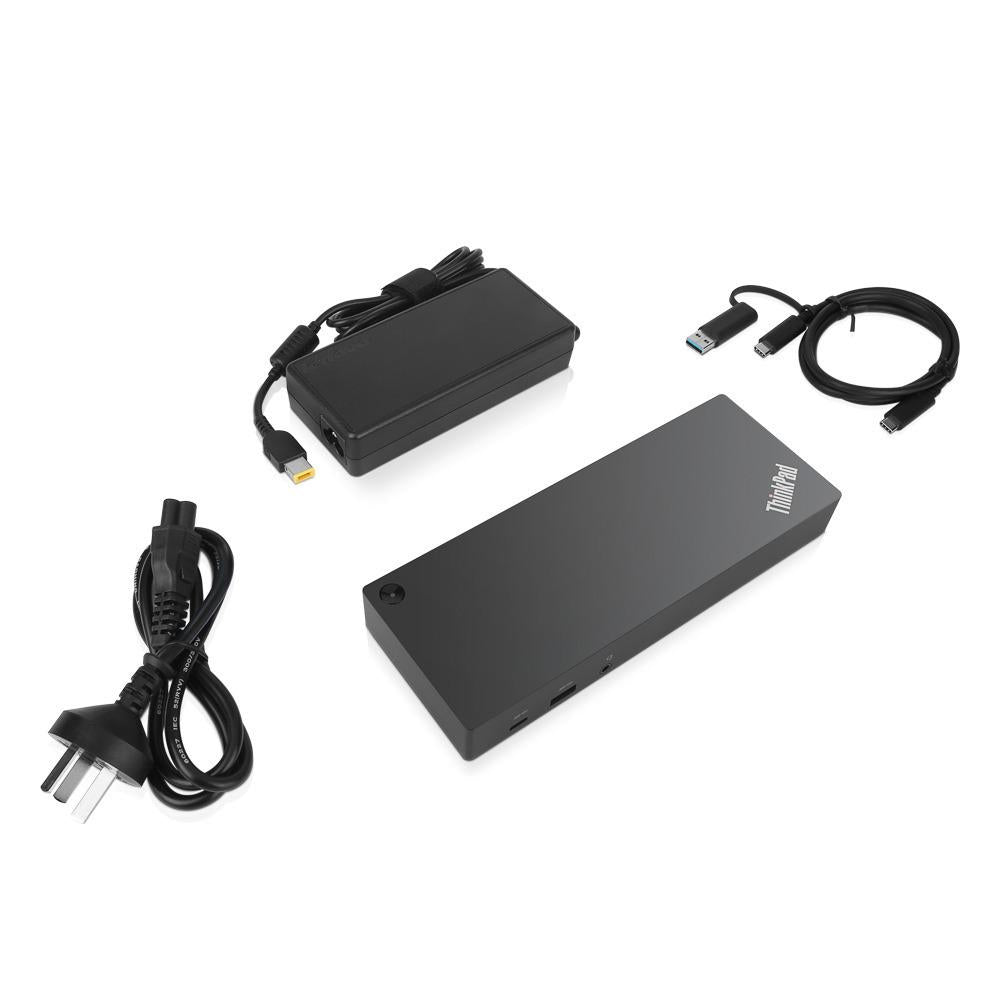Lenovo 40AF0135UK Dockingstation – USB-C, 2× DP, 2× HDMI, 5× USB-A, 1× USB-C, GbE, 3,5 mm Audio, für Lenovo