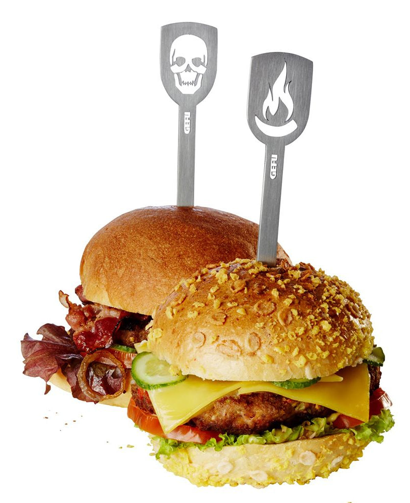 GEFU Burger-Spiesse 19 cm, 2er-Set, Edelstahl, Silber
