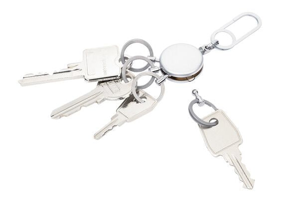 TROIKA Schlüsselring Patent Easy Rund – 4 ausklinkbare Ringe, Messing, Silber, 50 × 93 × 9 mm