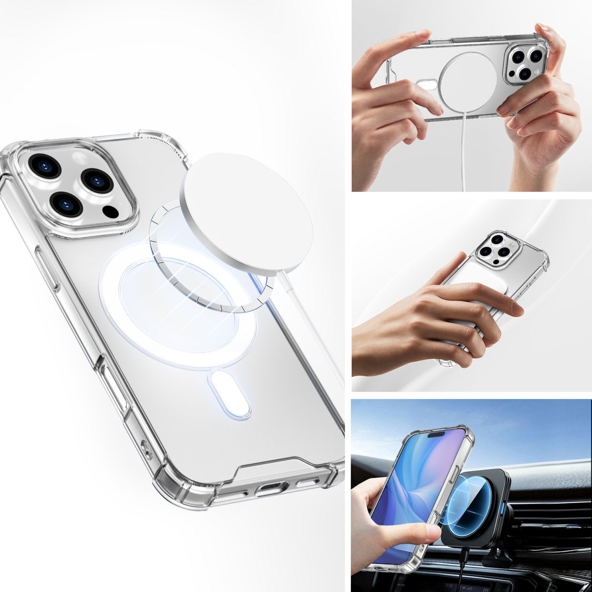 4smarts Hybrid Case Ibiza – Backcover – für Apple iPhone 16 Pro Max, PC+TPU, Transparent, bis 1,2 m sturzsicher