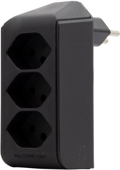 Brennenstuhl Steckdosenleiste, 3×T13, ohne Schalter, Eingang T12, drehbar 300° – schwarz